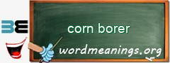 WordMeaning blackboard for corn borer